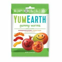 Outlet ❤️ Candy & Chocolate YumEarth Assorted Gummy Worms, 2.5 Oz, 12/Pack (270-00008) 😍