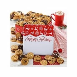 Flash Sale ❤️ Edible Gifts Mrs. Fields Nibblers Cookie Happy Holidays Tin (21WNTIN904) 🤩