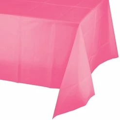 Flash Sale 😍 Party Decor Creative Converting 54"W X 108"L 🍬 Candy Pink Plastic Tablecloths, 3 Count (DTC011342TC) 🥰