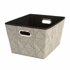 Best Pirce 😍 The Macbeth Collection Storage Bins & Totes Closet Candie Storage Tote, Large, Geo Natural (M-77829) 🥰