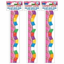 Flash Sale 🎁 Bulletin Board Borders And Trimmers Eureka® 🍬 Candy Land™ Extra Wide Scalloped Border, 3.25" X 111', Dimensional Look (EU-845152-3) 🧨