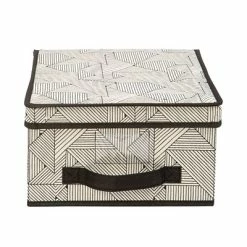Budget 🔔 The Macbeth Collection Storage Bins & Totes Closet Candie Storage Box, Geo Natural (M-77816) ⌛