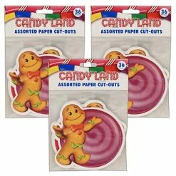 Promo 💯 Decorative Accents & Board Sets Eureka 🍬 Candy Land™ Assorted Paper Cut Outs, 36 Per Pack, 3 Packs (EU-841294-3) 🧨