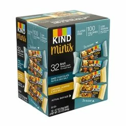 Best Pirce 🧨 Snack Bars KIND Minis Dark Chocolate Nuts & Sea Salt And Caramel Almond & Sea Salt Variety, 0.7 Oz, 32 Count (220-00799) 🎉