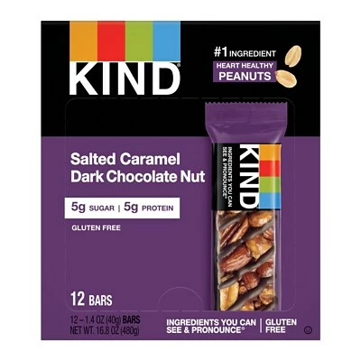 Discount 💯 Snack Bars KIND Bar, Salted Caramel & Dark Chocolate, 1.4 Oz., 12/Box (PHW26961) 🔥