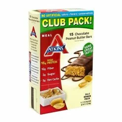 Wholesale 👏 Snack Bars ATKINS High Protein Meal Bars Chocolate Peanut Butter, 2.12 Oz, 15 Count (220-00763) 🔔