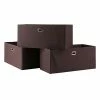 Wholesale 🔔 Decorative Boxes & Baskets Winsome Torino 3 Piece Folding Fabric Baskets Chocolate (38323) 🤩