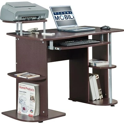 Hot Sale ๐ Office Desks Techni Mobili Computer Workstation With Storage, Chocolate ๐ - Image 4