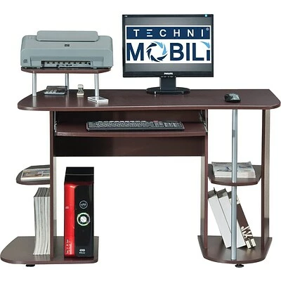 Hot Sale ๐ Office Desks Techni Mobili Computer Workstation With Storage, Chocolate ๐ - Image 5