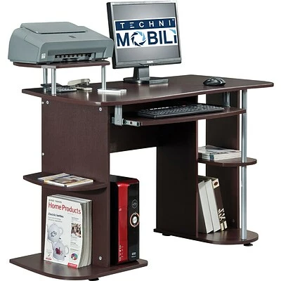 Hot Sale ๐ Office Desks Techni Mobili Computer Workstation With Storage, Chocolate ๐ - Image 7