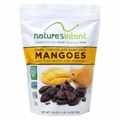 Buy 🤩 Snacks & Granola Bars Nature's Intent Dark Chocolate Covered Mangos 17.6oz 😍