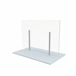 Deals 🧨 Office Partitions & Dividers Global Freestanding Sneeze Guard, 36"H X 36"W, Clear/White Chocolate, Acrylic (GCBMSG3636LPWHC) 👏