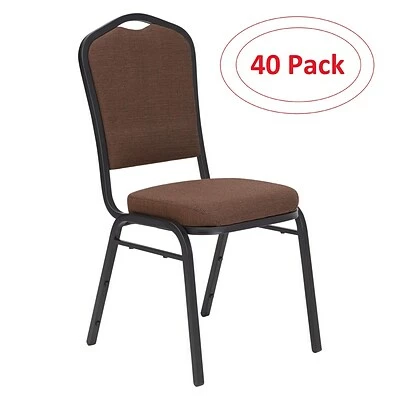 Wholesale 🎁 National Public Seating Stacking Chairs NPS 9300 Series Deluxe Fabric Upholstered Stack Chair, Natural Chocolate/Black Sandtex, 40 Pack (9361-BT/40) 💯