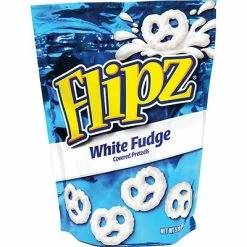 Wholesale 🌟 Flipz® White Fudge Covered Pretzels, 5 Oz. Bags, 6 Bags/Box 🎁
