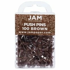 Outlet 🌟 JAM Paper® Colored Pushpins, Chocolate Brown Push Pins, 100/Pack (222419049) 🔥