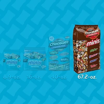 Coupon ๐ Mars ๐ฌ Candy & Chocolate Snickers, Twix, Milky Way & 3 Musketeers Individually Wrapped Minis Size Chocolate Bars, 4 Lb. Variety Mix Bag (MMM50972) โจ - Image 3