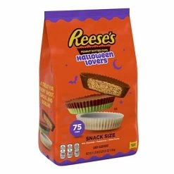 Wholesale 🥰 Hershey's 🍬 Candy & Chocolate REESE'S 🦇 Halloween Lovers Milk Chocolate And White Creme Assortment Snack Size 🍬 Candy, 41.25 Oz, Bulk Variety Bag (HEC95186) 🔥