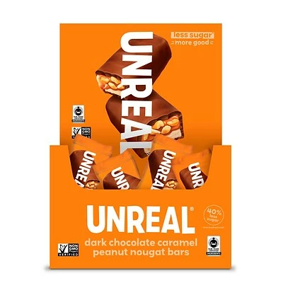 Cheapest ๐ Candy & Chocolate Unreal Dark Chocolate Caramel Peanut Nougat Bars, 0.67 Oz., 40 Ct. ๐