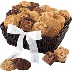 Wholesale ⌛ Edible Gifts Mrs. Fields® 24 Cookies & 12 Brownies Sympathy Basket 🎉