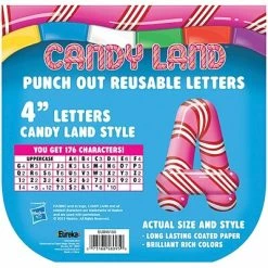 Deals 🤩 Bulletin Board Letters Eureka® 🍬 Candy Land™ 4" Peppermint Stripes Deco Letters, Pink 🎉