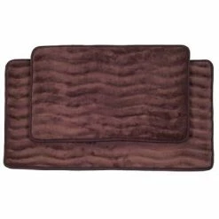 Best reviews of 🔥 Bath Mats Lavish Home 20.2" X 32.2" Microfiber Foam & Polyurethane Bath Mat Set, Chocolate 💯