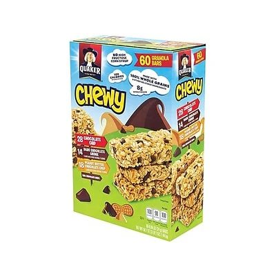 Best deal ๐ Snack Bars Quaker Chewy Bars, Variety, 0.84 Oz., 60/Box (220-00434) ๐ - Image 3