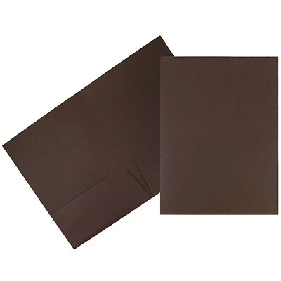 Flash Sale 🔔 Pocket Folders JAM Paper® Two-Pocket Textured Linen Business Folders, Chocolate Brown, 6/Pack (386LBRD) 🔔