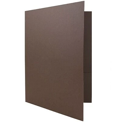 Flash Sale 🔔 Pocket Folders JAM Paper® Two-Pocket Textured Linen Business Folders, Chocolate Brown, 6/Pack (386LBRD) 🔔 - Image 4