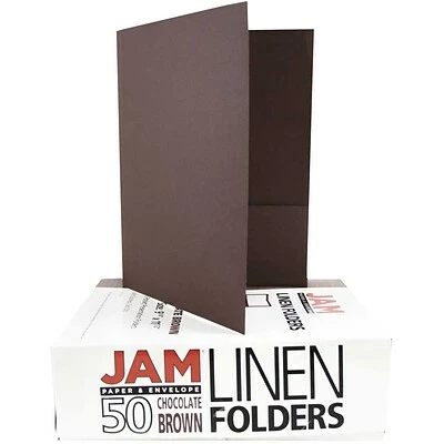 Flash Sale 🔔 Pocket Folders JAM Paper® Two-Pocket Textured Linen Business Folders, Chocolate Brown, 6/Pack (386LBRD) 🔔 - Image 8