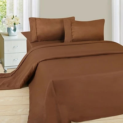Brand new 🔥 Bed Sheets Trademark Global® Lavish Home 1200 Series 4 Piece Sheet Set, Full, Chocolate ✨