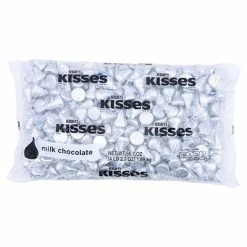 Cheap 👏 Candy & Chocolate HERSHEY'S KISSES Silver Foils Milk Chocolate 🍬 Candy, Bulk, 66.7 Oz, Bulk Bag, 400 Pieces (HEC33458) 🥰