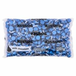 Flash Sale 🌟 Candy & Chocolate HERSHEY'S KISSES Dark Blue Foils Milk Chocolate 🍬 Candy, Bulk, 66.7 Oz, Bag, 400 Pieces (HEC60194) 🤩