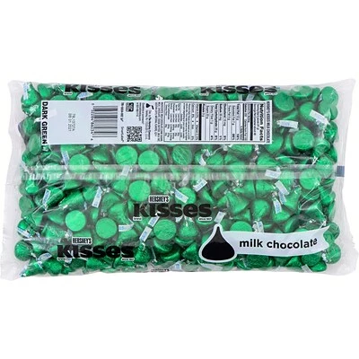 Outlet ๐ Candy & Chocolate HERSHEY'S KISSES Dark Green Foils Milk Chocolate ๐ฌ Candy, Individually Wrapped, 66.67 Oz, Bulk Bag, 400 Pieces (HEC60347) โจ - Image 2
