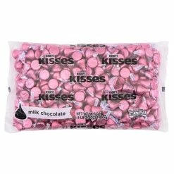 Coupon ⭐ Candy & Chocolate HERSHEY'S KISSES Pink Foils Milk Chocolate 🍬 Candy, Bulk, 66.7 Oz, Bulk Bag (HEC33434) 🛒