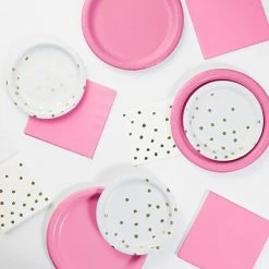 New 🎁 Everyday Party Supplies Creative Converting 🍬 Candy Pink, White And Gold Foil Party Pack (DTCCPWTF2A) ✨