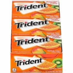 Brand new 👏 Gum & Mints Trident Sugar Free Tropical Twist Gum, 14 Pieces/Pack, 12/Box (MOZ01110) ✨
