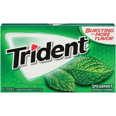 Deals ๐ Gum & Mints Trident Sugar Free Spearmint Gum, 14 Pieces/Pack, 12/Box (MOZ01106) ๐