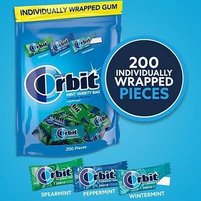 Coupon ๐ Gum & Mints Orbit Variety Bag Sugar Free Gum, Assorted Flavors, 13.4 Oz., 200 Pieces/Pack, 200/Pack (MMM27955) ๐งจ - Image 4