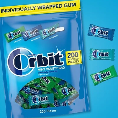 Coupon ๐ Gum & Mints Orbit Variety Bag Sugar Free Gum, Assorted Flavors, 13.4 Oz., 200 Pieces/Pack, 200/Pack (MMM27955) ๐งจ - Image 6