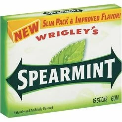 New 🛒 Wrigley's Spearmint Gum & Mints Wrigley's Slim Pack™ Gum; Spearmint; 15 Sticks/Pack, 10 Packs/Box ⌛