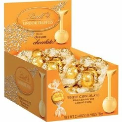 Deals 🌟 Candy & Chocolate Lindt LINDOR Chocolate Truffles, White Chocolate, 60 Truffles/Box 🔔