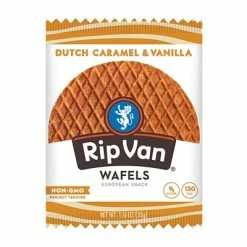 New 🌟 Cookies Rip Van Wafels® Non-GMO European Snack, Dutch Caramel And Vanilla, 12/Pack (RVW00334) 🧨