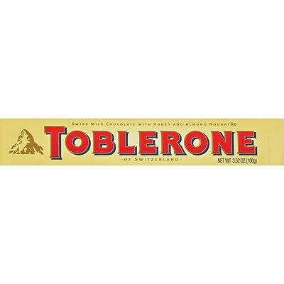 Budget ๐งจ Candy & Chocolate Toblerone Swiss Milk Chocolate Bar, Honey And Almond Nougat, 3.52 Oz. Bars, 20/Box (KFI000702210054) ๐